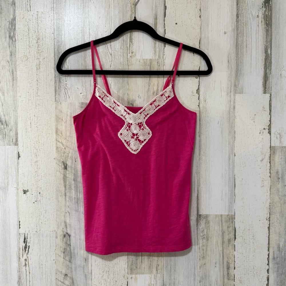American Eagle Outfitters Hot Pink Lace-Trim Camisole